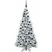 vidaXL Künstlicher klappbarer Weihnachtsbaum Weiß 180 cm PE und PVC