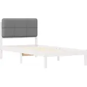 vidaXL Bettgestell mit gepolstertem Kopfteil Hellgrau 90 x 200 cm