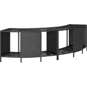 vidaXL Whirlpool-Umrandung Schwarz Poly-Rattan und Massivholz Akazie