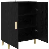 vidaXL Sideboard Schwarz Eichen-Optik 70 x 34 x 90 cm Holzwerkstoff