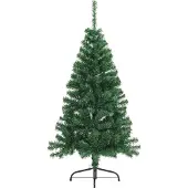 vidaXL Künstlicher vorbeleuchteter Weihnachtsbaum Grün 120 cm PVC