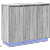 vidaXL LED-Sideboard Graues Sonoma 90 x 32 x 75 cm Holzwerkstoff