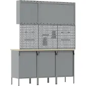 vidaXL Werkbank mit Schubladen 8 pcs Rot Ingenieure Holz und Stahl