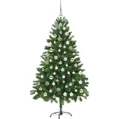 vidaXL Weihnachtsbaum mit 300 LEDs mit Ständer Grün 180 cm PE