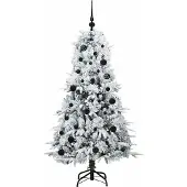 vidaXL Künstlicher klappbarer Weihnachtsbaum Weiß 150 cm PE und PVC