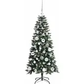 vidaXL Künstlicher Weihnachtsbaum Grün 120 cm PVC, Plastik und Stahl