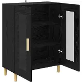 vidaXL Sideboard Schwarz Eichen-Optik 69,5 x 34 x 90 cm Holzwerkstoff