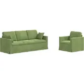 vidaXL Sofa Set 2 stk. Hellgrün Samt