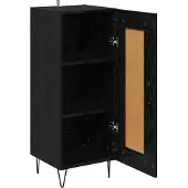 vidaXL Sideboard Schwarz Eichen-Optik 34,5 x 34 x 90 cm