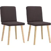 vidaXL Esszimmerstühle 2 Stk. Dunkelbraun Stoff
