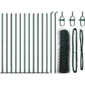 vidaXL Sechseckzaun mit Betonsockel 25 x 0,4 m PVC-beschichteter Stahl