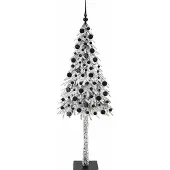 vidaXL Weihnachtsbaum mit 300 LEDs Weiß 210 cm PE und Stahl