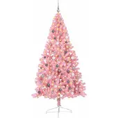 vidaXL Künstlicher vorbeleuchteter Weihnachtsbaum Rosa 240 cm PVC