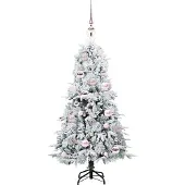 vidaXL Künstlicher klappbarer Weihnachtsbaum Weiß 120 cm PE und PVC