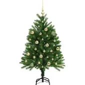 vidaXL Weihnachtsbaum mit 150 LEDs mit Ständer Grün 120 cm PE