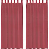 vidaXL Voile Vorhänge mit Schlaufen 2 Stk. Weinrot 140x225 cm