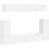 vidaXL TV-Schrankset Wandmontiert 5 pcs Weiß Holzwerkstoff