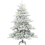vidaXL Künstlicher klappbarer Weihnachtsbaum Weiß 210 cm PVC und Stahl