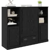 vidaXL Highboard 3 stk. Schwarz Eichen-Optik 132 x 35,5 x 103,5 cm