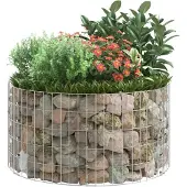 vidaXL Gabionen-Säule Rund Verzinkter Stahl Ø100x50 cm