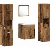 vidaXL Badezimmermöbel-Set 4 stk. Altholz 41 x 38,5 x 46 cm