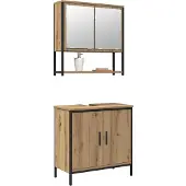 vidaXL Badezimmermöbel-Set 2 stk. Braun 60 x 30 x 60 cm Holzwerkstoff