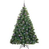 vidaXL Künstlicher Weihnachtsbaum mit 300 LEDs Grün 180 cm PE und PVC