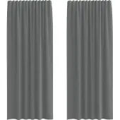vidaXL Voile Vorhänge mit Stangentaschen 2 Stk. Dunkelgrau