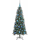 vidaXL Künstlicher Weihnachtsbaum Grün 150 cm PVC, Plastik und Stahl