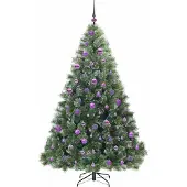 vidaXL Künstlicher Weihnachtsbaum mit 300 LEDs Grün 180 cm PE und PVC