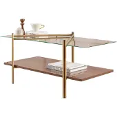 AEA Moderner Couchtisch aus Holz und Glas – stilvoller Glastisch