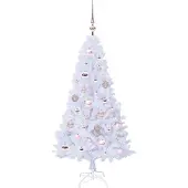 vidaXL Künstlicher Weihnachtsbaum Weiß 120 cm PVC und Stahl