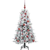 vidaXL Künstlicher klappbarer Weihnachtsbaum Weiß 120 cm PE und PVC