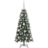 vidaXL Künstlicher Weihnachtsbaum Grün 120 cm PVC, Plastik und Stahl