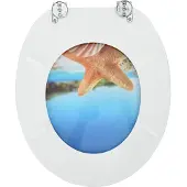 vidaXL Soft-Close Toilettensitz Himmelblau 44 x 38 cm MDF-Platte