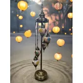 Halay Türkische Stehlampe mit 5 handgefertigten Glas-Mosaikbällen – Exotische Wohnraumbeleuchtung