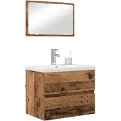 vidaXL Badezimmermöbel-Set 3 Stk. Altholz Holzwerkstoff