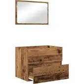 vidaXL Badezimmermöbel-Set 2 stk. Altholz 57 x 37 x 45 cm