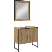 vidaXL Badezimmermöbel-Set 3 stk. Braun 33 x 33 x 102,5 cm