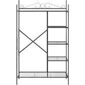 vidaXL Offener Kleiderschrank Schwarz 104,5 x 45 x 172 cm Stahl