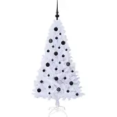 vidaXL Künstlicher Weihnachtsbaum Weiß 150 cm PVC und Stahl