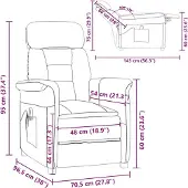 vidaXL Massagesessel Braun 96,5 x 70,5 x 95 cm Mikrofaser