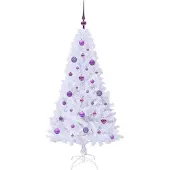 vidaXL Künstlicher Weihnachtsbaum Weiß 150 cm PVC und Stahl