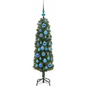 vidaXL Künstlicher Weihnachtsbaum mit 150 LEDs mit Ständer Grün 120 cm