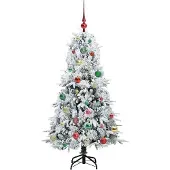 vidaXL Künstlicher klappbarer Weihnachtsbaum Weiß 150 cm PE und PVC