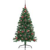 vidaXL Künstlicher vorbeleuchteter Weihnachtsbaum Grün 120 cm PVC