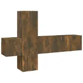 Syfax 3-tlg. TV-Schrank-Set Räuchereiche Holzwerkstoff