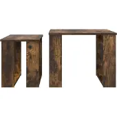 vidaXL Kaffeetisch Set 2 stk. Geräucherte Eiche 50 x 52 x 42 cm