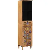 vidaXL Badezimmerschrank Natur 38 x 33 x 160 cm Massivholz Mango