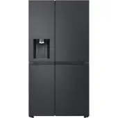 LG Side-by-Side "GSLE81EPBD", Energieeffizienz: D, schwarz (schwarz metallic), B:91,3cm H:179cm T:73,5cm, Kühlschränke, Wasser-/Eis-/Crushed Ice-Spender, Wassertank, Door Cooling+, Side-by-Side
